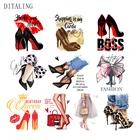 Нашивки на высокие каблуки для одежды, модные футболки для девочек, топы, толстовки, наклейки для глажки, термонаклейки, нашивки для одежды