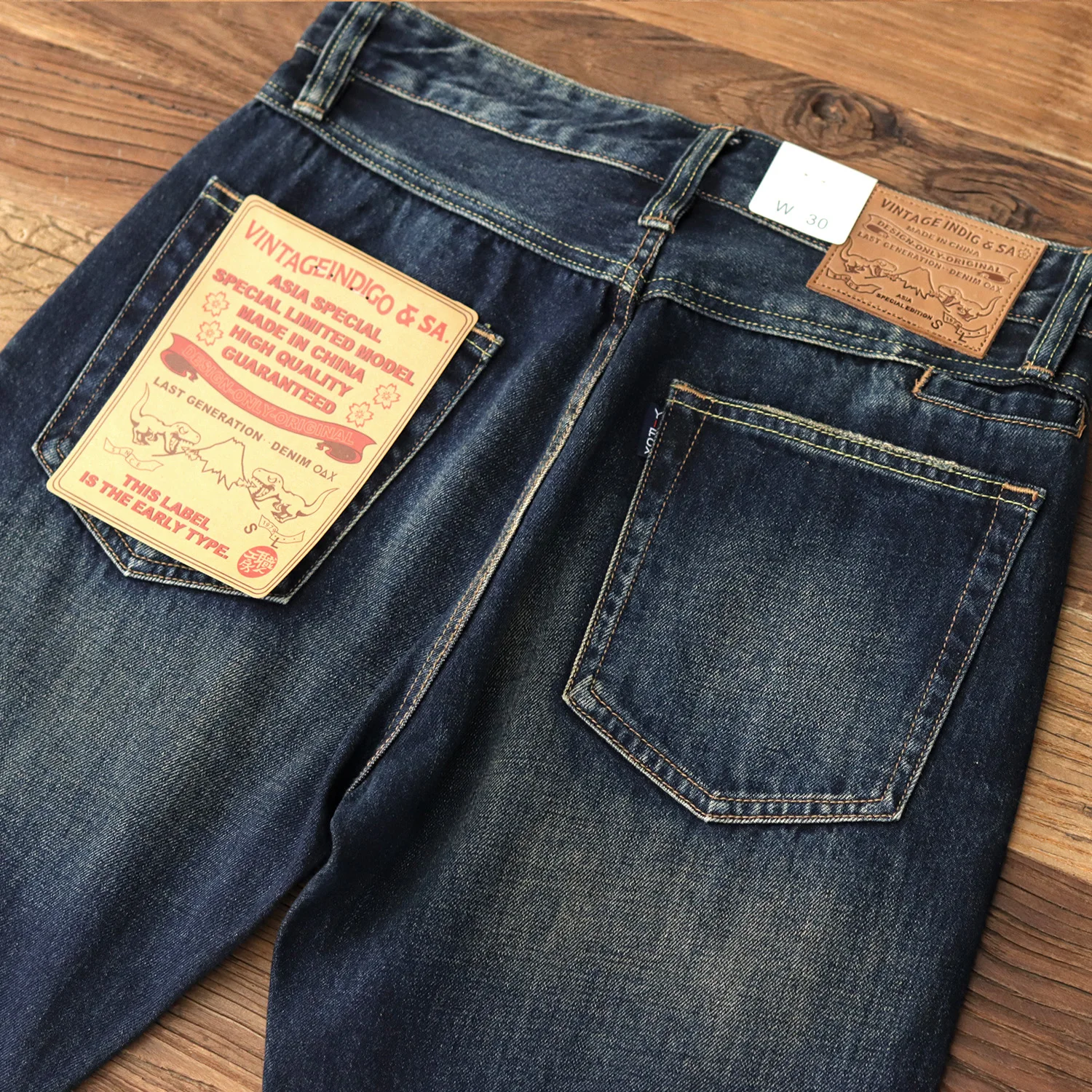 Американские джинсы в стиле ретро мужские потертые старые прямые темные