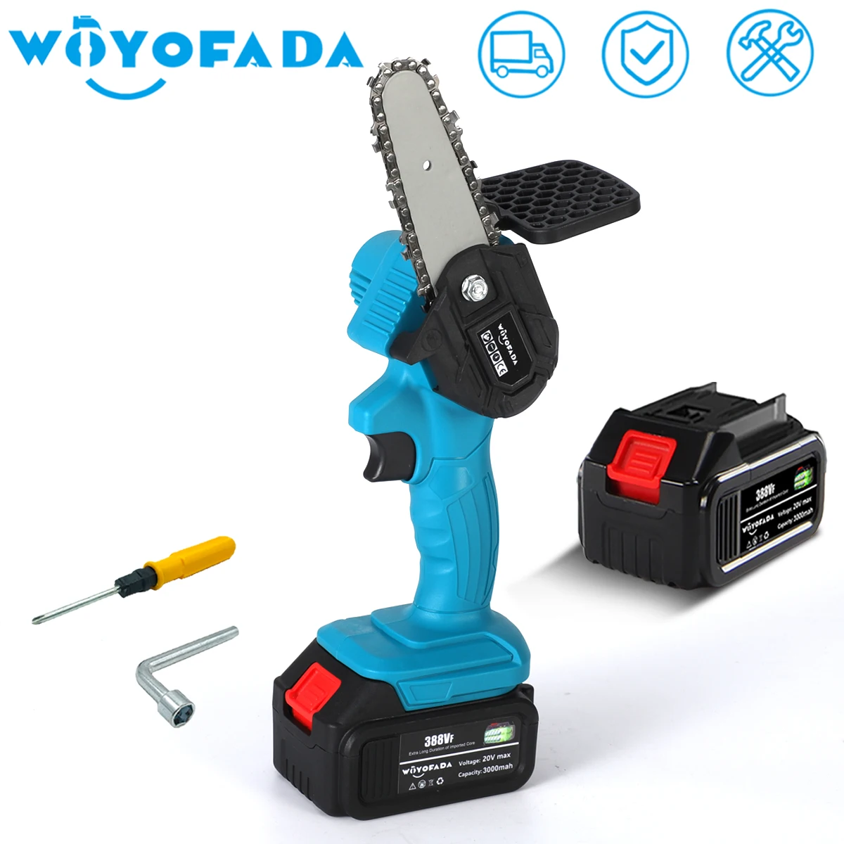 

4'' Inch Portable Electric Pruning-Saw Wood Spliting Chainsaw Brushless Motor One-handed Woodworking Tool for Garden Orchard