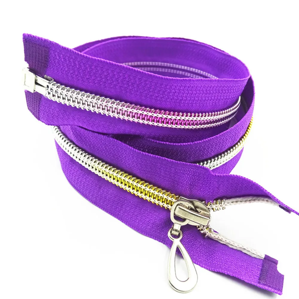 

Nylon Colorful Tooth Gradient 5# Opening Zipper 5 Pcs 60Cm (24 Inches)