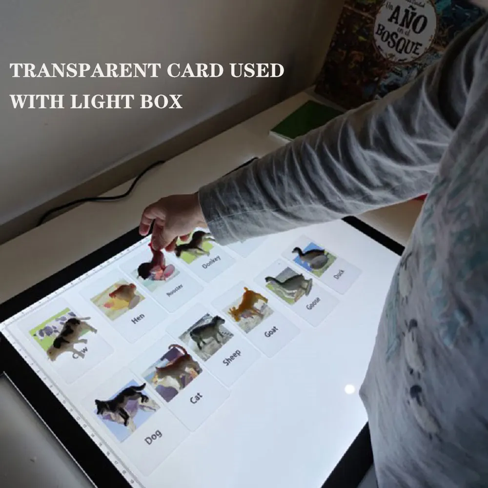 

Kids Montessori Light Table Toys Animal Matching Card Montessori Educational Preschool Training Toys Juguete Montesori C1766F
