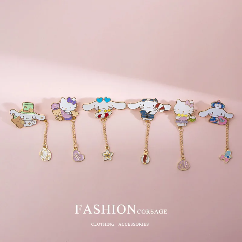 

Мультяшная кавайная брошь Hellokittys симпатичная Sanrios Cinnamoroll металлическая искусственная брошь японский и корейский мультфильм ювелирные изде...