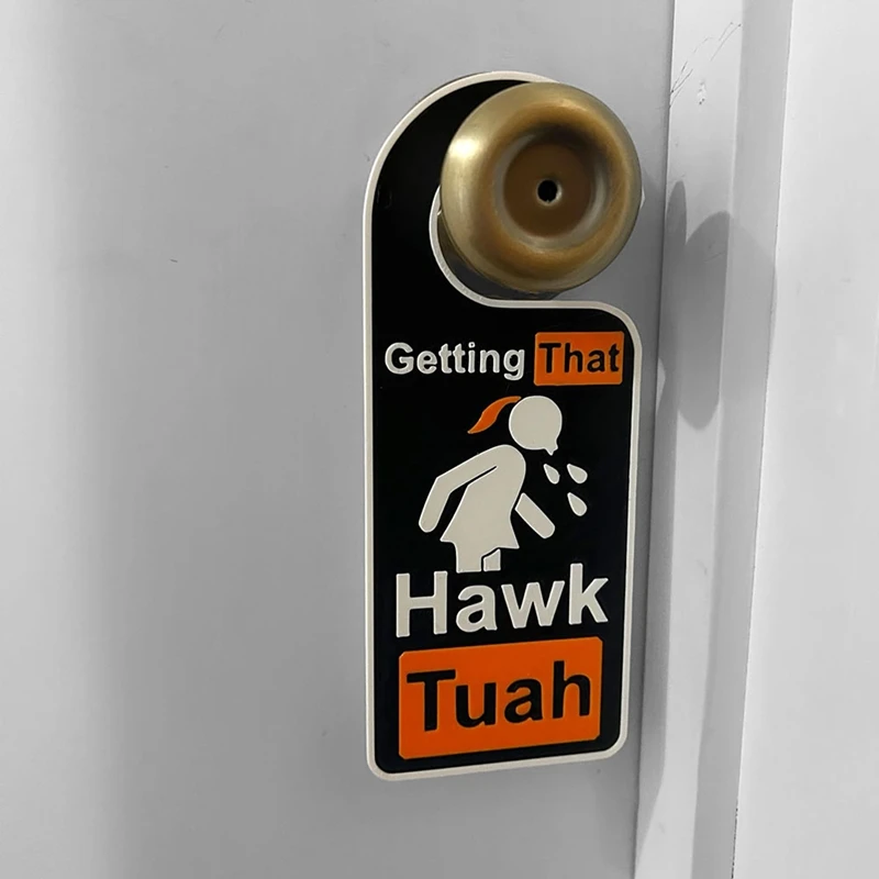 2PCS Hawk Tuah Door Hanger Funny Doorknob Gettingthat Tush