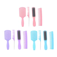4pcs hair brush comb set hair brush styling paddle hair brush nine rows brush tail comb wide tooth comb for men women
