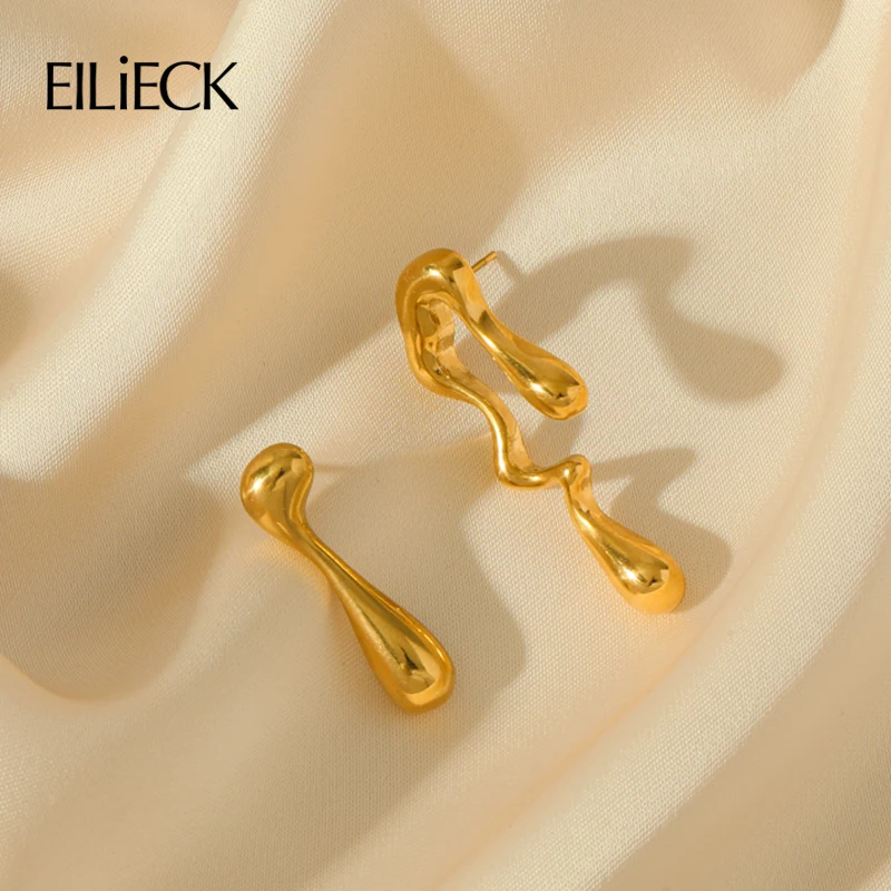 Серьги-подвески EILIECK из нержавеющей стали 316L золотого цвета для женщин модные