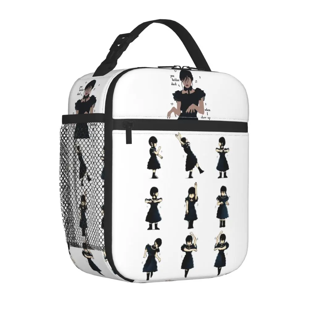 

Wednesday Addams Dancing Dance Thermal Insulated Lunch Bag School Portable Bento Box Thermal Cooler Lunch Box