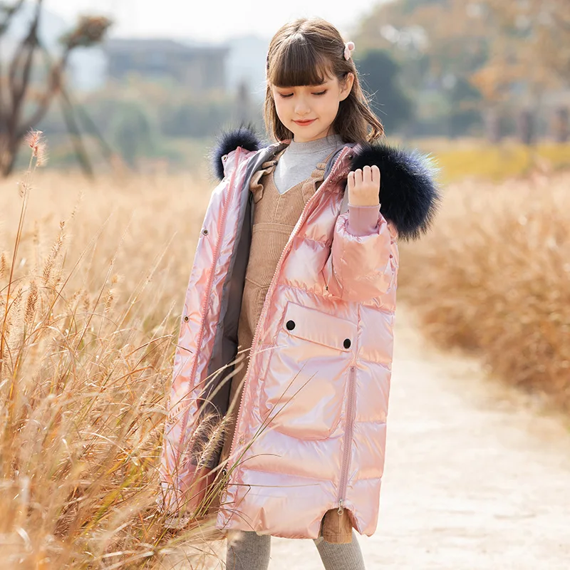 

Girls Down Coat Mid-Length 2023 New Children Winter Clothes Kids Surface Wash-Free Thickened Jacket, #7073