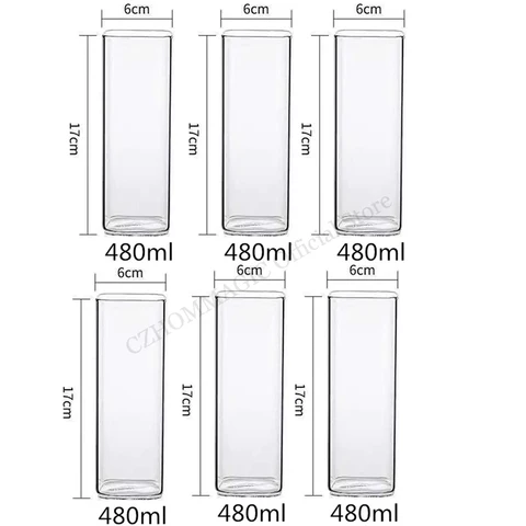 6/4/2/1 шт. квадратная стеклянная чашка, кофейная кружка, термостойкие водостойкие чашки, прозрачная чайная чашка, чашка для питья молока, пива, чая, сока, десерта