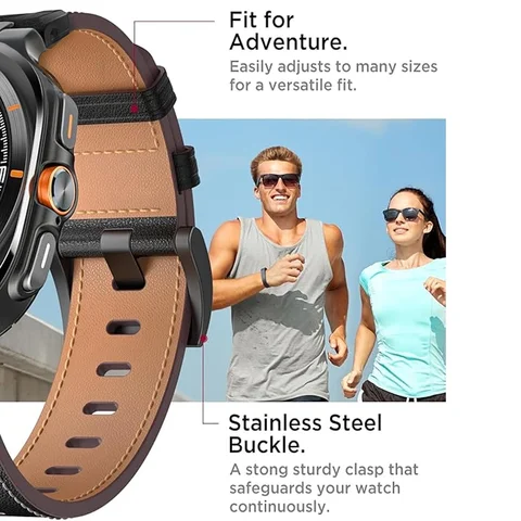 Кожаный ремешок для Samsung Galaxy Watch 7 Ultra CAOWTAN