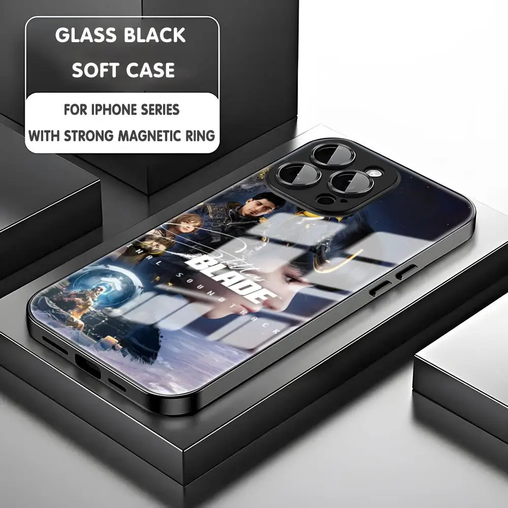Фото Чехол для телефона HOT GAME S-Stellar B-Blade для iPhone 16, 15, 14, 13, 12, 11 X XR XS 8 Plus Mini Pro Max, стеклянный магнитный чехол №2