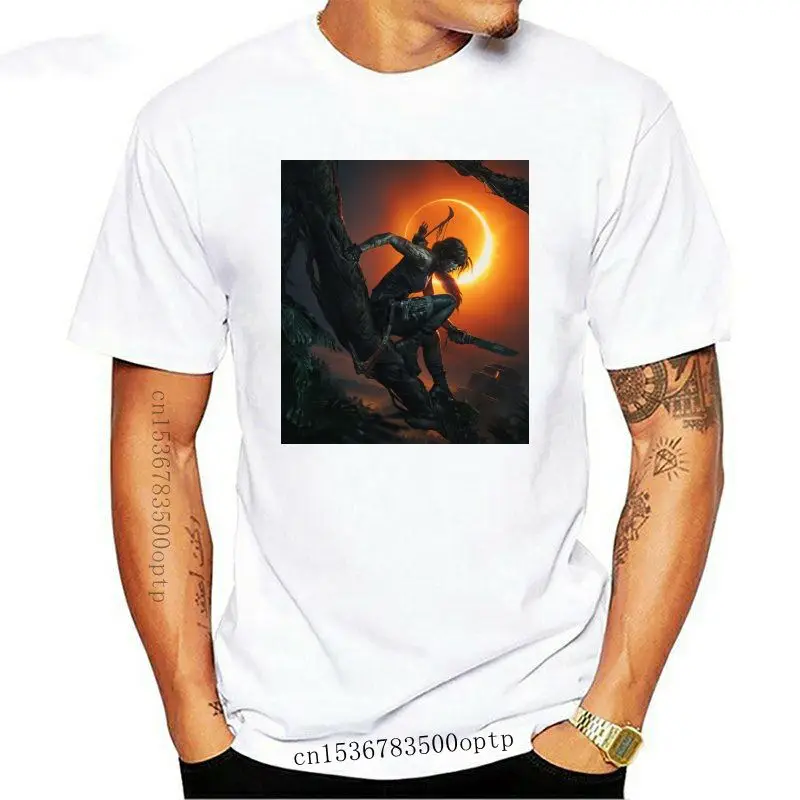 

Camiseta de Tomb Raider para hombres, camisa informal de manga corta con estampado de Shadow Of The Tomb Raider, 100 de algodón,