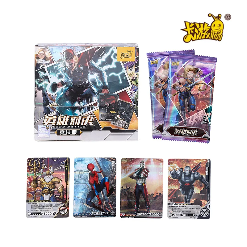 

Marvel Heroes Competition Version Card KAYOU Iron Man Spider-Man Captain America Hulk Thor Movie Boy Toy Gift Rare Album 120PCS