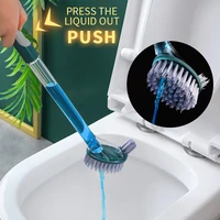 silicone liquid fill toilet brush set no dead corners toilet cleaning soft bristle artifact bathroom accessories cleaning brush