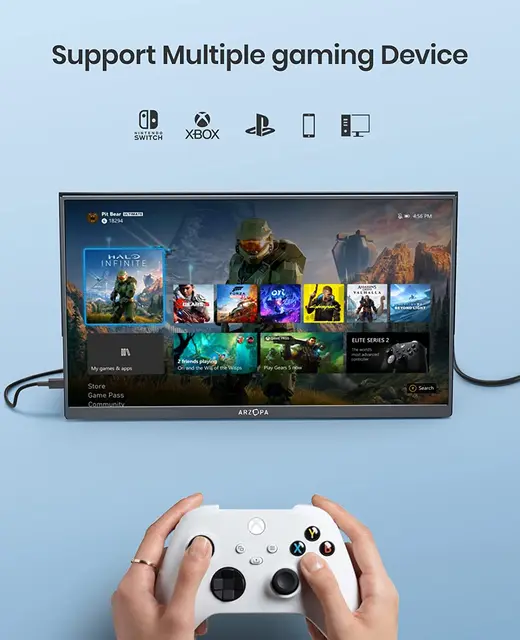 14.0inch ARZOPA 1080p portable monitor Ultrathin usb c HDMI-Compatible ips screen portable gaming monitor pc for switch ps4 ps5 2