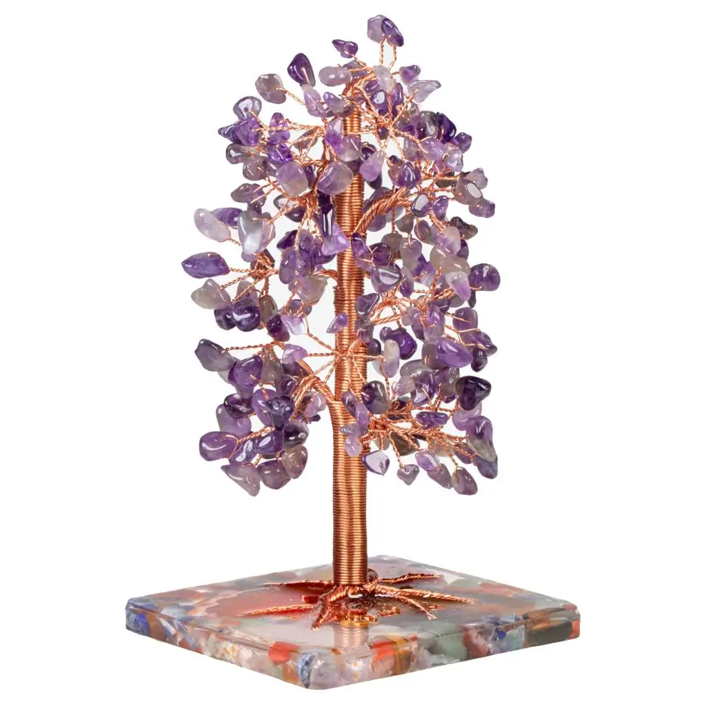 

Natural Crystal Money Tree With Resin Base Reiki Chips Mineral Gemstones For Luck Nordic Home Decoration Ornament Stone Crafts