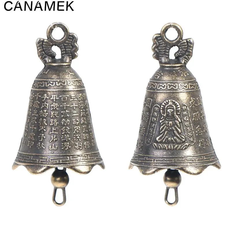 

2pcs Antique Bell China's Mini Brass Copper Sculpture Pray Guanyin Bell For Home Decoration Crafts Tool