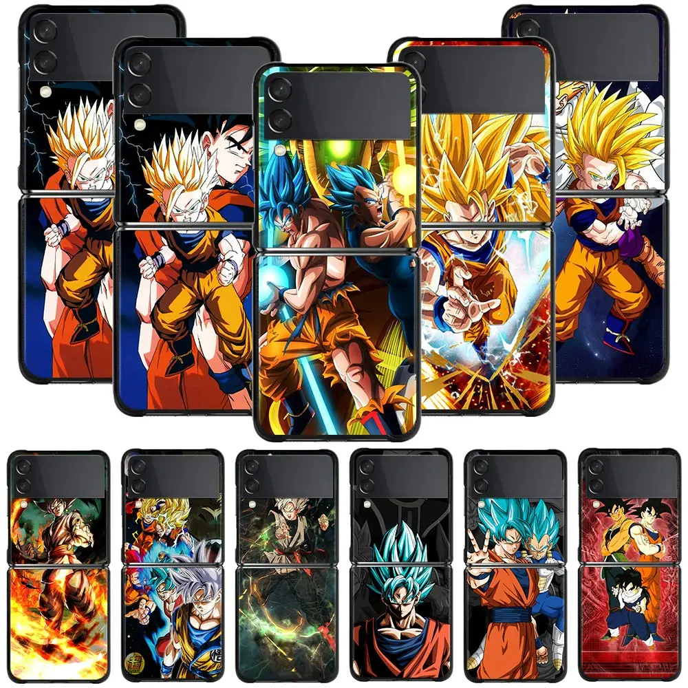 

Phone Case For Samsung Galaxy Z Flip3 ZFlip z flip 3 5G ZF3 Coque PC Shell Black Caso Hard Capa Dragon Ball Son Goku