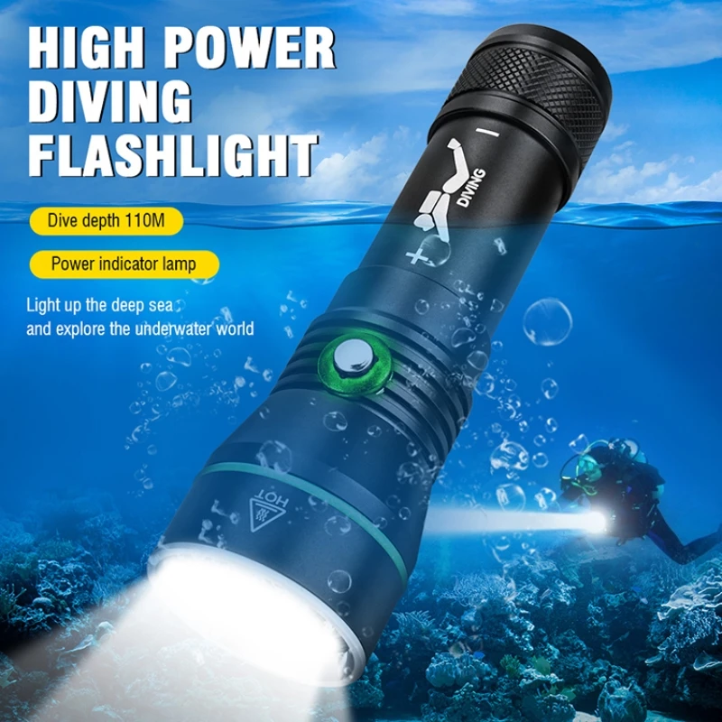 

NEW XHP50.2 Led Flashlight 100m Underwater Most Powerful Professional Diving Light Scuba Dive Torch Hand Lamp 26650 18650