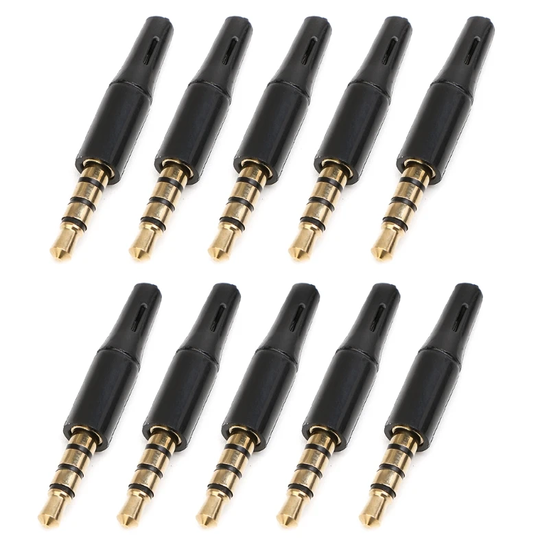 

10PCS 3.5mm 4 Pole Stereo Headset Plug Jack Outlet Adaptor Connector