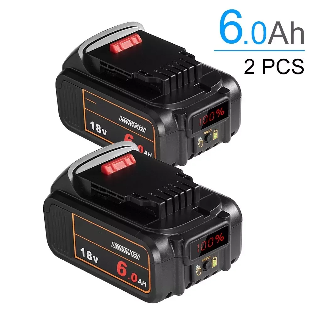 

2022 18V 5Ah 6Ah Lithium Battery for DeWalt power Tools DCB184 DCB200 rechargeable tool set 20V 18Volt 18 v 9000mAh