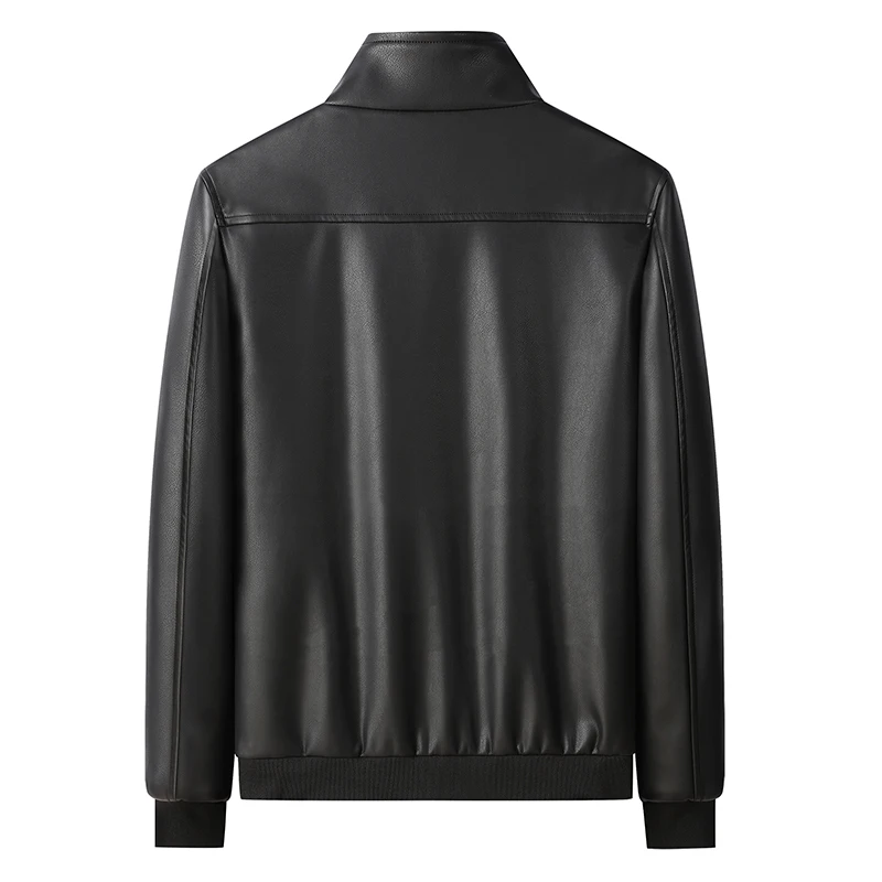 Демисезонные мужские повседневные ветрозащитные куртки из мягкой кожи пальто