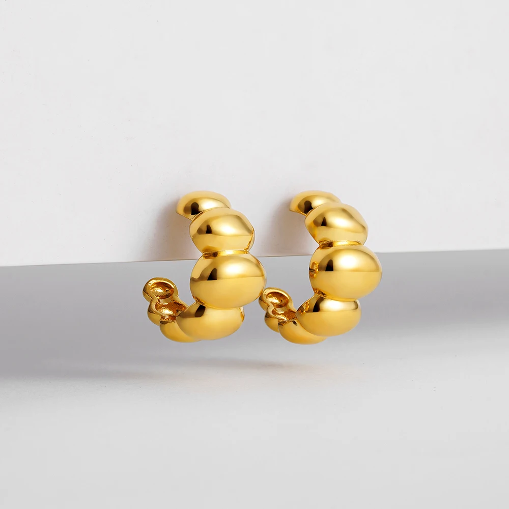 Массивные серьги Huggie из нержавеющей стали с-образной формой ПВХ гипоаллергенные