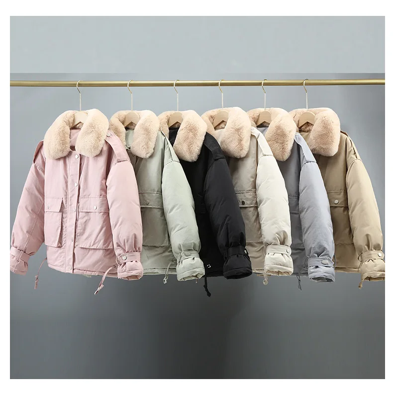 Cotton Padded Clothes Korean Loose Cotton Padded Jacket 2022 New Parker Coat Women's Winter Short Thickened Zipper Tooling Coat
