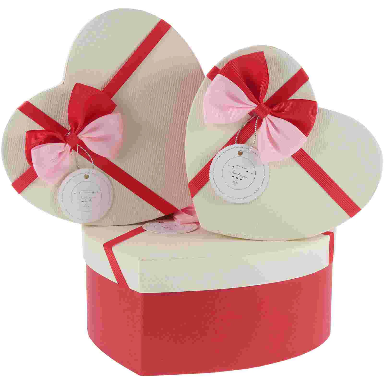 

3pcs Heart Shaped Boxes Flowers Packaging Boxes Gift Boxes Lipstick Perfume Storage Box