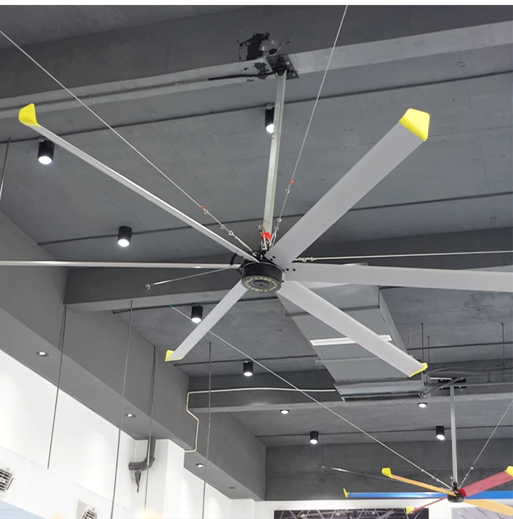 Фото Китайский промышленный потолочный вентилятор HVLS 4м (13 футов) с низким уровнем шума и большим воздушным потоком для гаражей, оптом №5