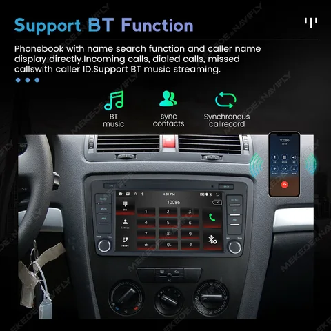Автомагнитола MEKEDE на Android 13 для Skoda Octavia 2 A5 2004 2005 2006 2007 2008 - 2013 BT, автомобильный мультимедийный плеер с GPS и Wi-Fi  мультимедийный плеер, 2din, головное устройство, GPS-навигация магнитола