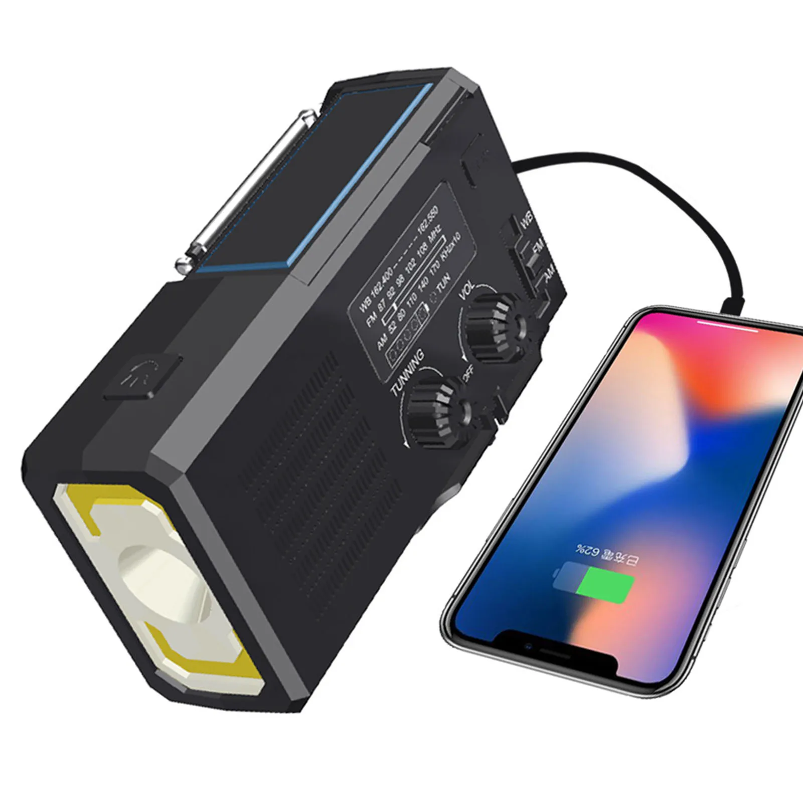 

Hand Crank Radio Hand Crank Weather Alert Radio Survival Solar Radios With LED Flashlight SOS Alarm USB Charger Reading Lamp