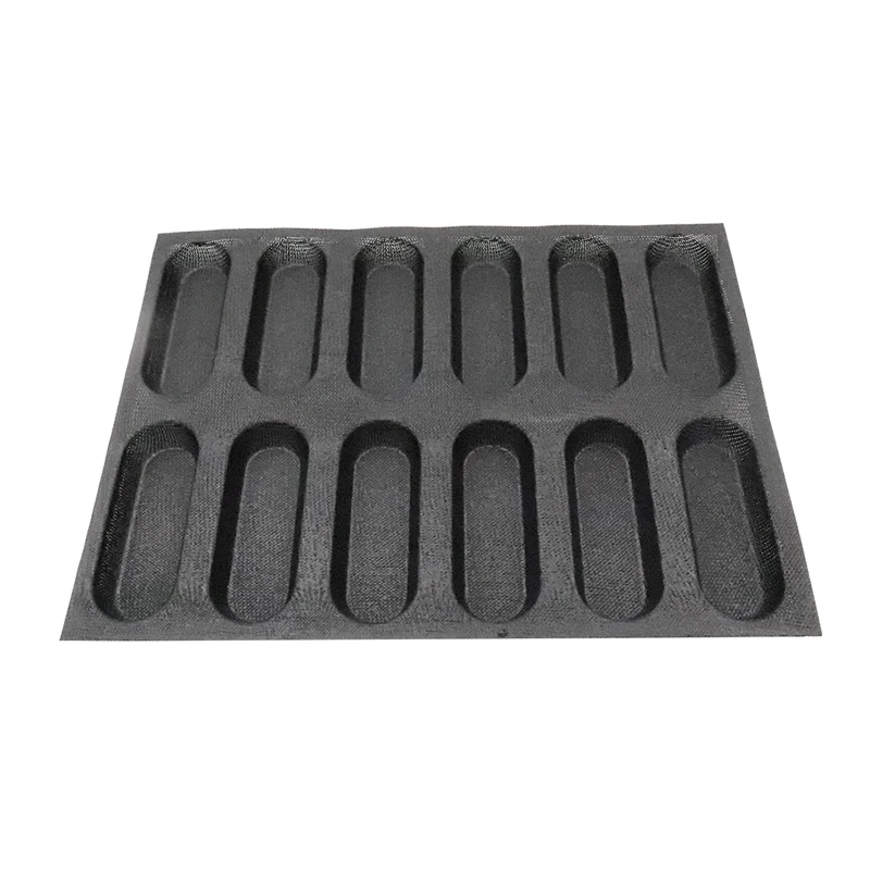 

12 Holes Silicone Baguette Pan-Non-Stick Perforated French Bread Pan Forms,Hot Dog Molds, Baking Liners Mat Bread Mould