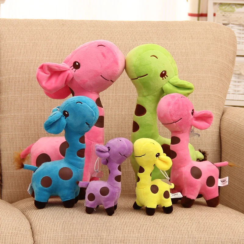 

Soft Plush Giraffe Animal Cute Doll Baby Toys Novelty Dear Kids Children Unisex Birthday Bed Cute Colorful Happy Gifts 18cm