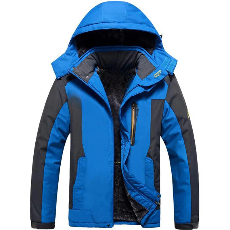 Мужские термопарки размера плюс 9XL зимние куртки водонепроницаемое пальто