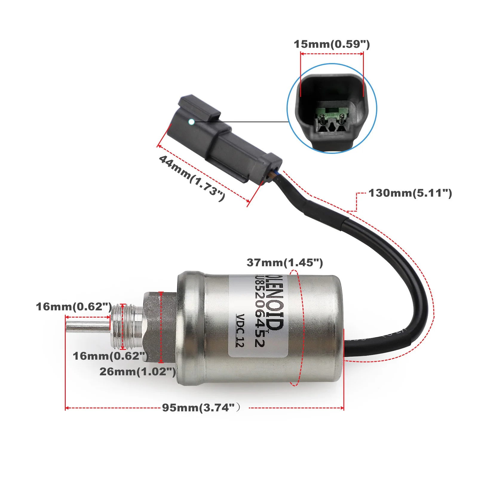 Серебристый топливный запорный электромагнитный клапан U85206452/U85206451 12 В подходит