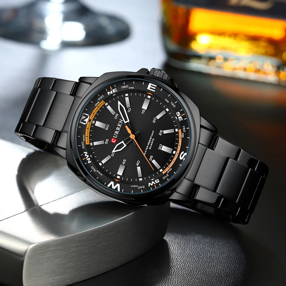 CURREN Мужские часы Топ бренд класса люкс водонепроницаемые мужские стальной