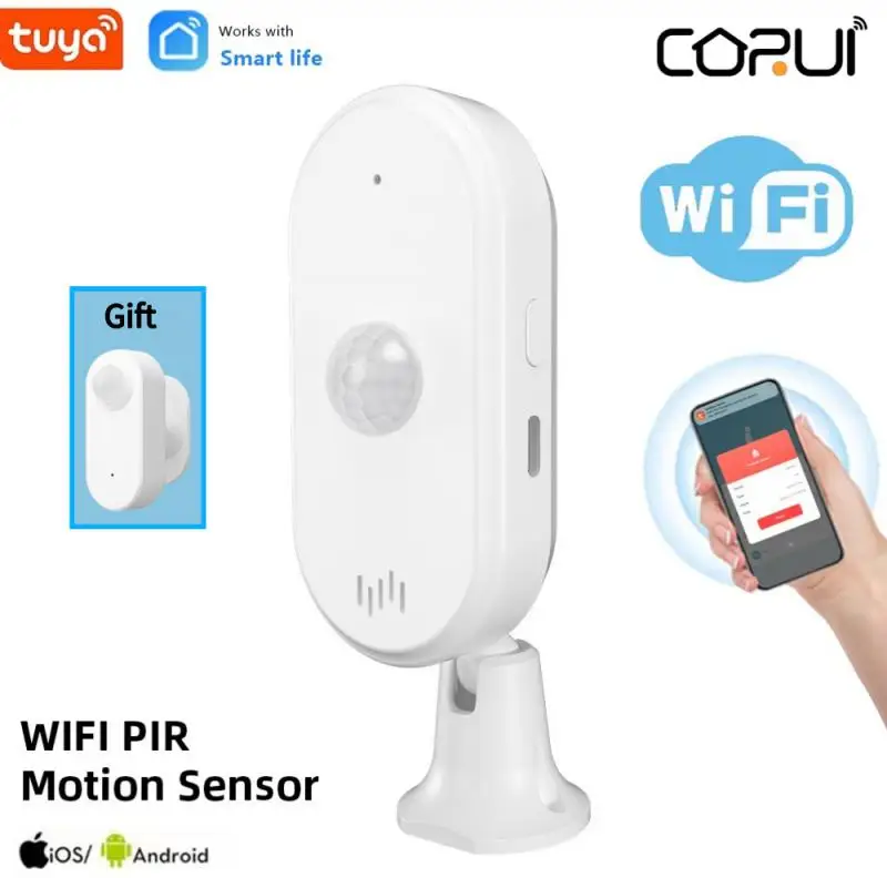 

CORUI Tuya WiFi Smart Infrared PIR Motion Sensor Wireless Body Infrared Detector Security Support Smart Life App Remote Control