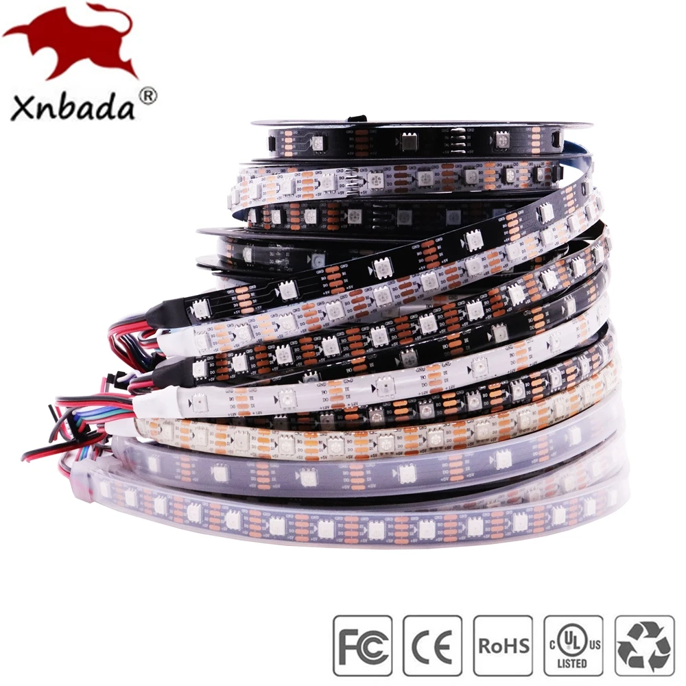

WS2813(WS2812B Updated) RGB Led Pixel Strip Dual-signal Individually Addressable IC 30/60/144Leds/M Colorful Smart Light DC5V
