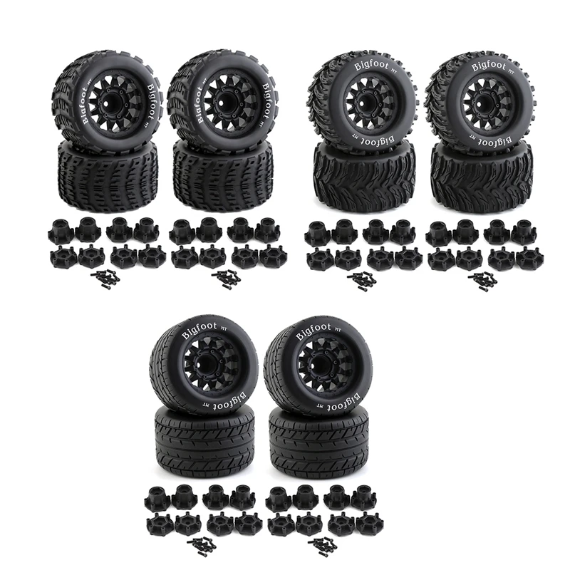 

4PCS 1/10 Monster Truck Rubber Tire Tyre 12Mm & 14Mm Wheel Hex For Traxxas Arrma Redcat HSP HPI Tamiya Kyosho RC Car