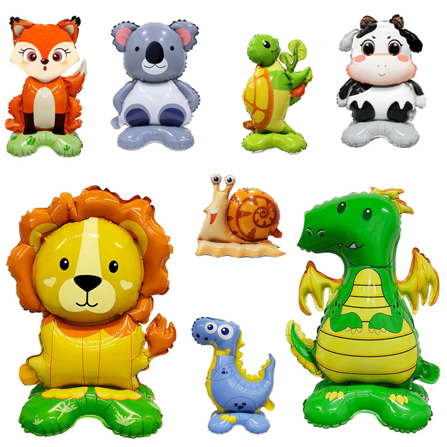 

4D Standing Large Lion Dinosaur Animals Foil Giant Decorative Balloons for Kids Jungle Safari Birthday Party Decorations Globos