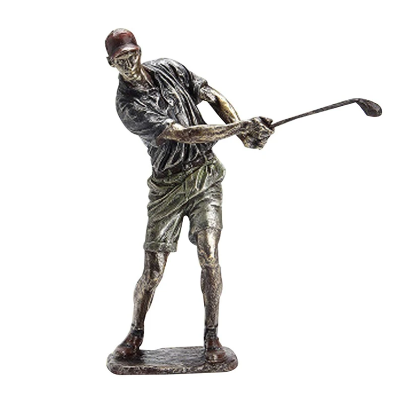 

Golfer Figurine Vintage Figure Statue Decor Decorative Resin Sculpture Desktop Ornament For Home Shelf Office Decor