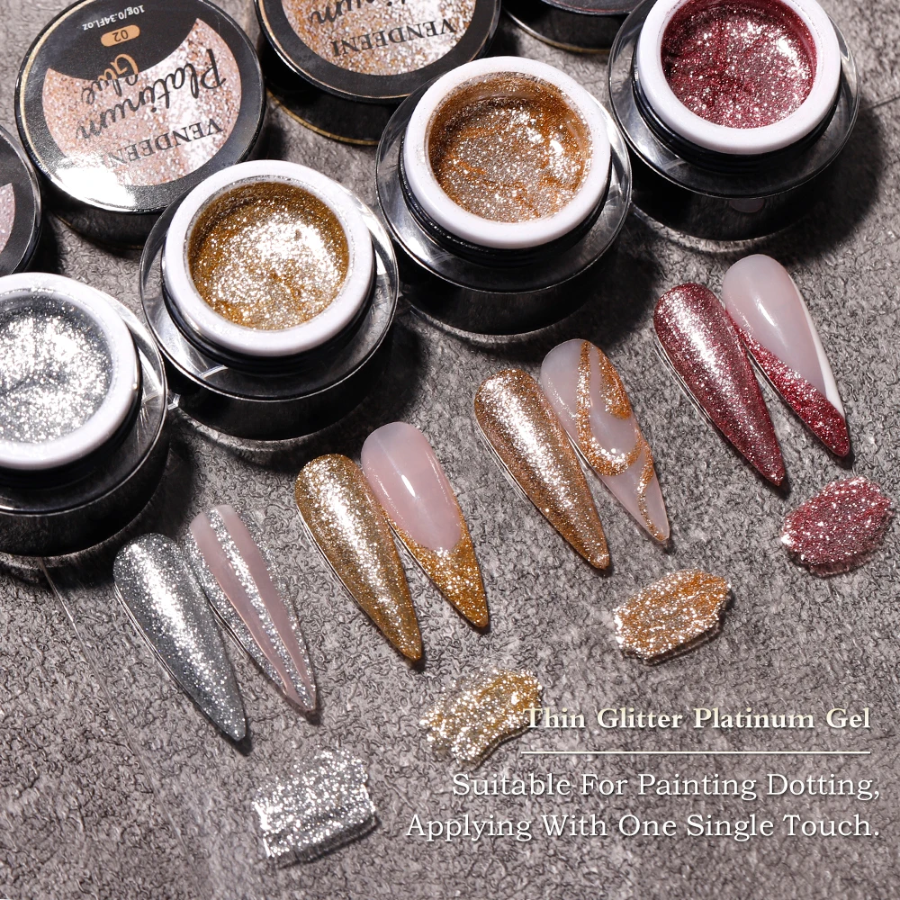 4color/set New Nail Art  Mermaid Opal pearl series seashell Powder Gel Polish Enamel UV Gel Glitter Platinum Nail Polish Lacquer