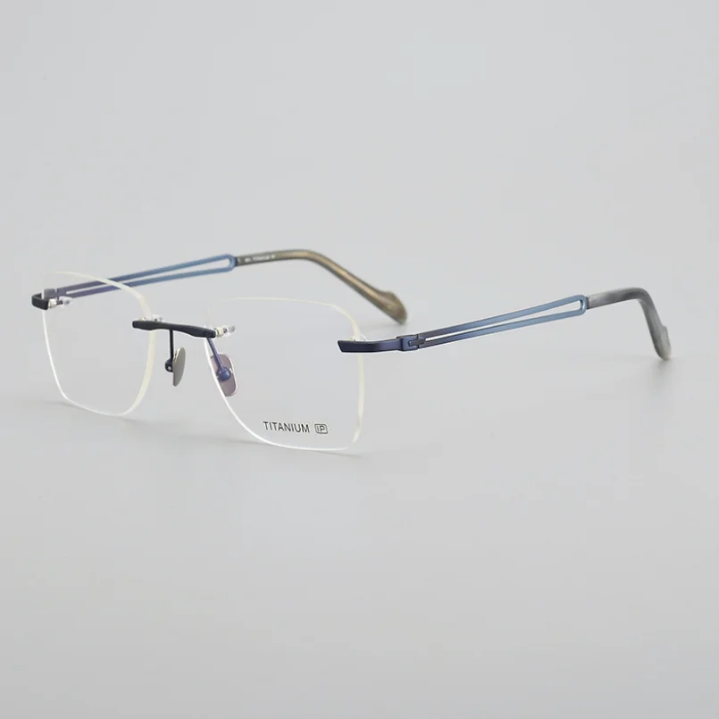 

Японские очки ручной работы без оправы из чистого титана, ретро мужские Оптические очки, очки высшего качества по рецепту, женские очки