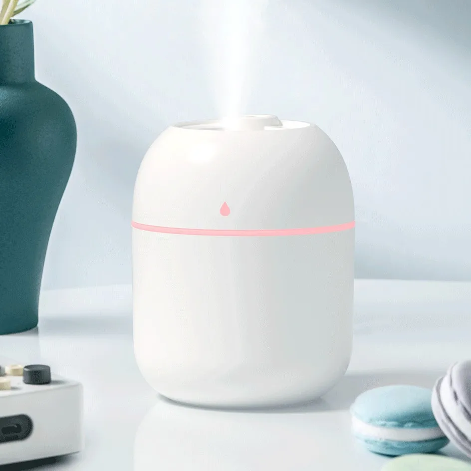 220ML New Portable USB Small Water Drop Ultrasonic Spray Humidifier Mini Colored Lights Desktop Atomizer For Car Home Office |
