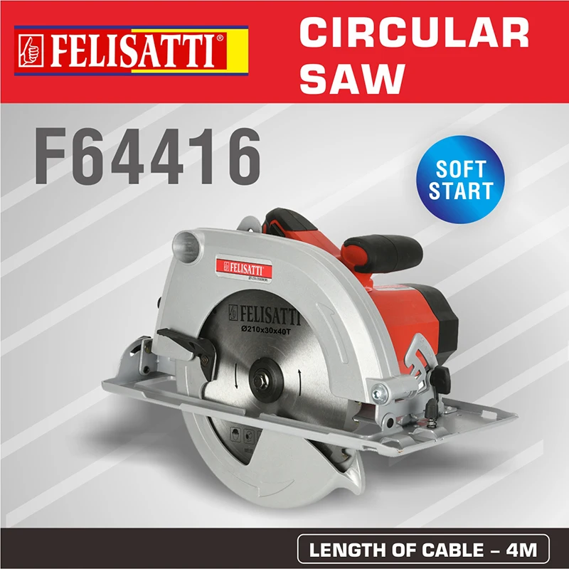 Felisatti F64416 Electric Circular Saw Electric Saw Handheld Metal Wood Cutting