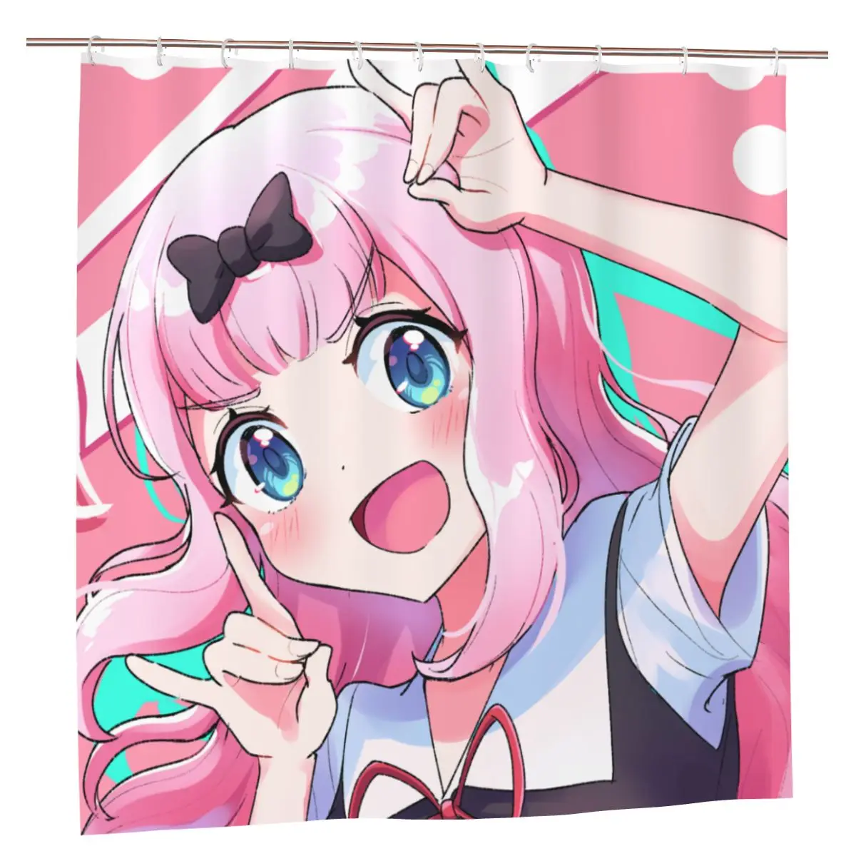 

Kaguya Sama Wa Kokurasetai Love Is War Bath Shower Curtain Ultra Romantic Bathing Screen Curtain with Hook set Bed Curtain