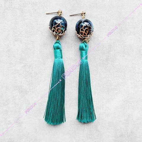 Зеленые серьги Wuthering Waves Jiyan для косплея