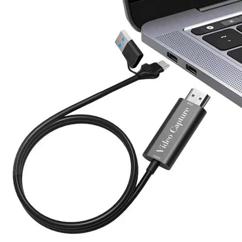 

USB Dual Interface Video Grabber HD Video Capture Card Adapter Compatible To USB Computer Live Recording Streaming Cable