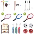 Коллекция 112 года, спортивные аксессуары для кукольного домикаракеткаФутболБейсболклюшки для гольфаАксессуары для балерины, Миниатюрные аксессуары для кукольного домика