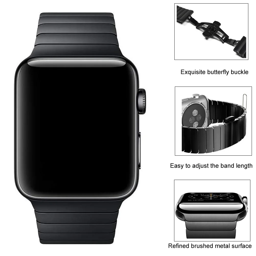 strap for apple watch band 45mm 44mm 41mm 40mm Stainless Steel correa Bracelet for iwatch SE 6 5 7 pulseira 42mm 38mm watchband
